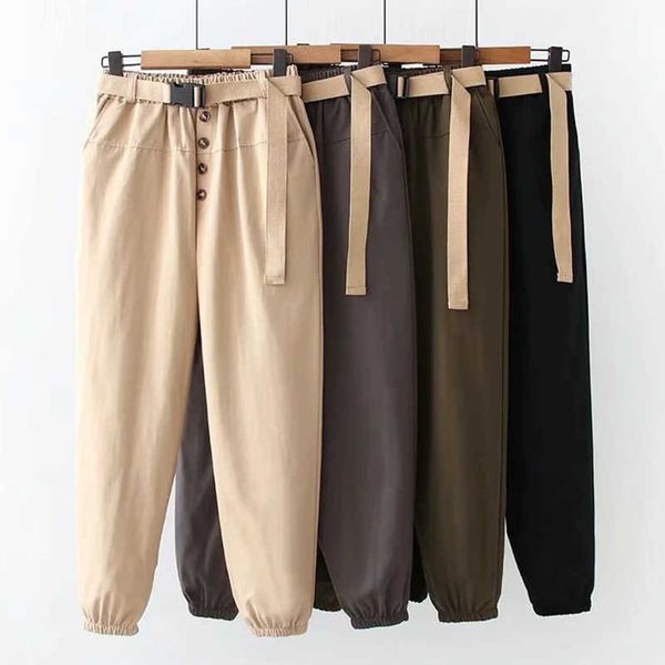 surmiitro long harem pants women with belt spring autumn korean style button high elastic waist cargo trousers female 210712, Black;white
surmiitro long harem pants women with belt spring autumn korean style button high elastic waist cargo trousers female 210712, Black;white
