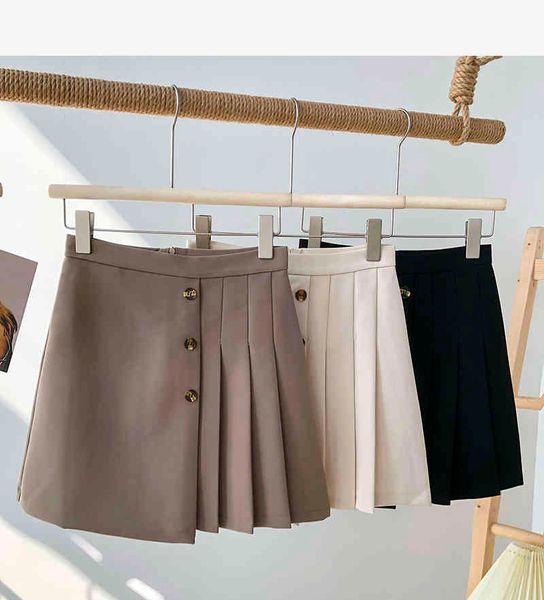skirts ssingle-breasted high-waist a-line skirt early spring korean temperament pure color irregular pleated anti-glare short gfpe, Black
skirts ssingle-breasted high-waist a-line skirt early spring korean temperament pure color irregular pleated anti-glare short gfpe, Black