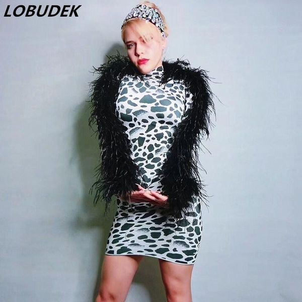 casual dresses leopard black feather sleeve short dress women birthday celebration evening skinny singer host stage costume, Black;gray
casual dresses leopard black feather sleeve short dress women birthday celebration evening skinny singer host stage costume, Black;gray