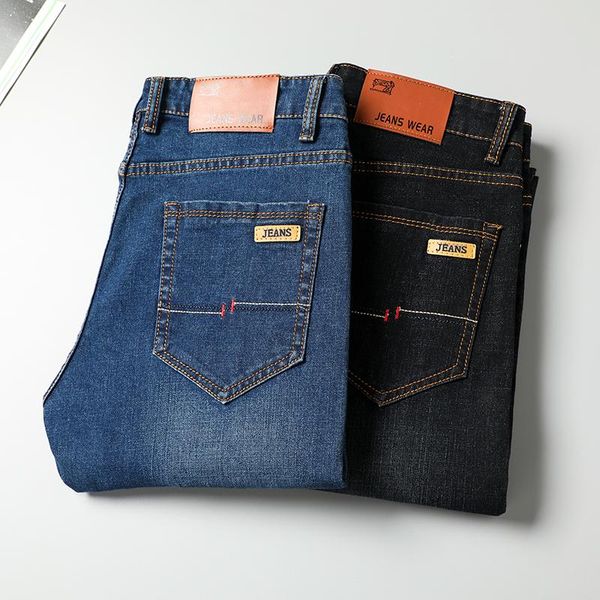 men's jeans 2021 men's business casual elastic comfort straight denim pants male brand trousers, Blue
men's jeans 2021 men's business casual elastic comfort straight denim pants male brand trousers, Blue