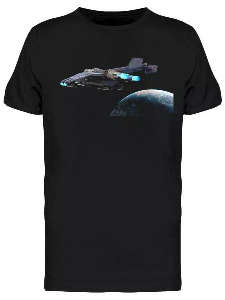 Cool Spaceship Near Earth Tee Men's -Image by Shutterstock, White;black