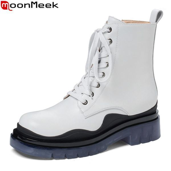 boots moonmeek 2021 genuine leather fashion lace up mixed colors ladies shoes med heels square toe ankle for woman1, Black
boots moonmeek 2021 genuine leather fashion lace up mixed colors ladies shoes med heels square toe ankle for woman1, Black