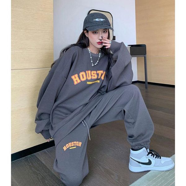 women's two piece pants fashion leisure sports suit women 2021 spring and autumn american hip-hop style loose sweater trousers two-piec, White
women's two piece pants fashion leisure sports suit women 2021 spring and autumn american hip-hop style loose sweater trousers two-piec, White