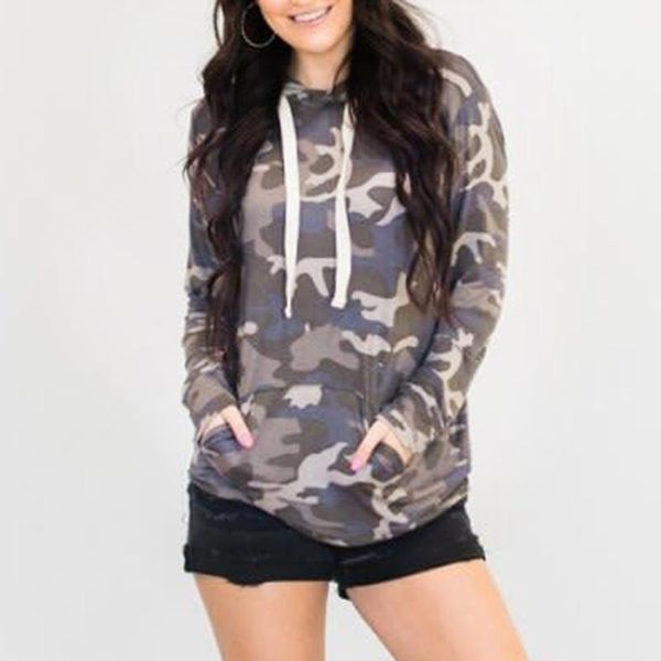 women's blouses & shirts women autumn winter hood round collar camouflage printing drawstring long sleeves sweater #t1g, White
women's blouses & shirts women autumn winter hood round collar camouflage printing drawstring long sleeves sweater #t1g, White