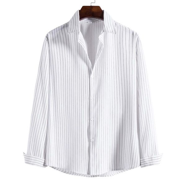 men's casual shirts men autumn winter classic stripe print turn-down collar fashion single breasted long sleeve top, White;black
men's casual shirts men autumn winter classic stripe print turn-down collar fashion single breasted long sleeve top, White;black
