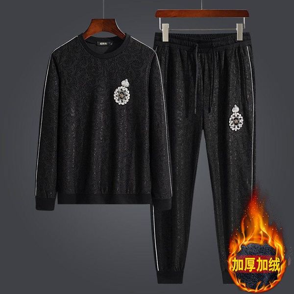 men's tracksuits 2021 dark pattern embroidery casual two-piece suit winter trend large size loose high-end atmospheric, Gray
men's tracksuits 2021 dark pattern embroidery casual two-piece suit winter trend large size loose high-end atmospheric, Gray
