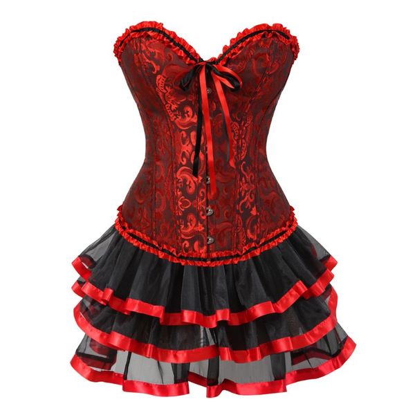bustiers & corsets vintage corset dresse lace up overbust with mini tutu skirt set red showgirls clubwear plus size, Black;white
bustiers & corsets vintage corset dresse lace up overbust with mini tutu skirt set red showgirls clubwear plus size, Black;white