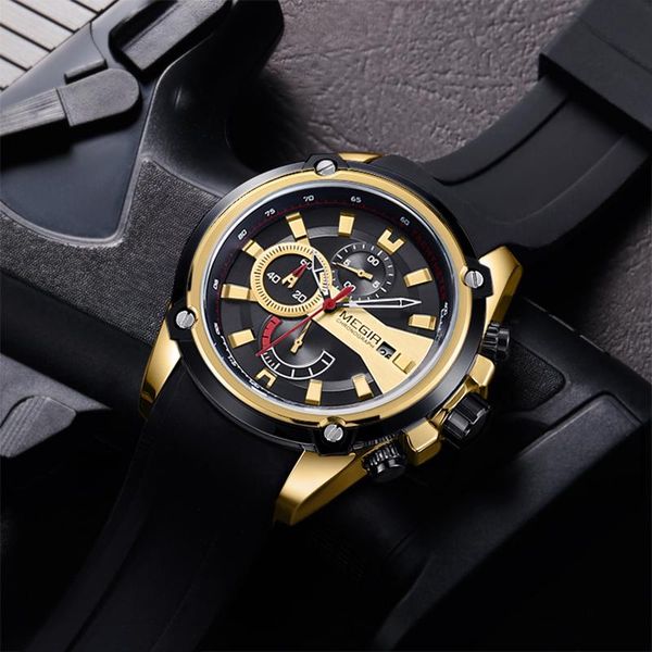 wristwatches megir men's quartz watches silicone strap leisure sports chronograph wristwatch for man clock relogios masculino 2086 gold, Slivery;brown
wristwatches megir men's quartz watches silicone strap leisure sports chronograph wristwatch for man clock relogios masculino 2086 gold, Slivery;brown