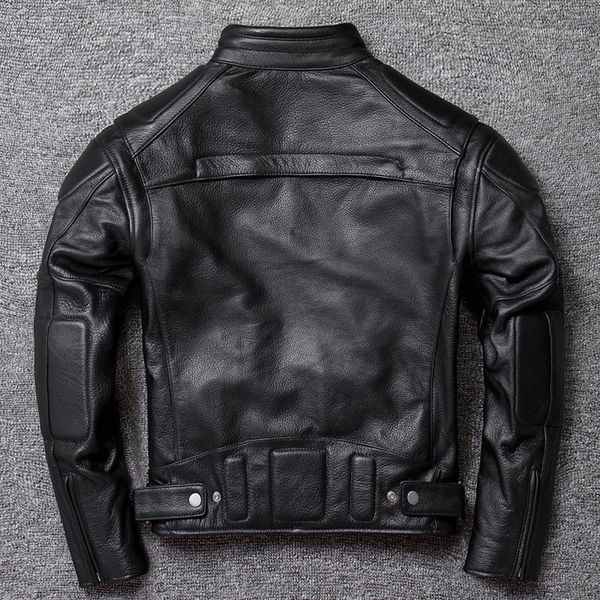 men's leather & faux detachable bladder winter style lear male lead layer cowhide motorcycle jackets cycling, Black
men's leather & faux detachable bladder winter style lear male lead layer cowhide motorcycle jackets cycling, Black
