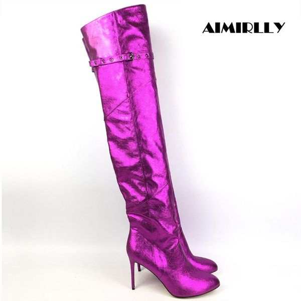 boots women round toe high heels over the knee thigh height ladies fashion winter shoes buckle strap bright purple shiny pu, Black
boots women round toe high heels over the knee thigh height ladies fashion winter shoes buckle strap bright purple shiny pu, Black