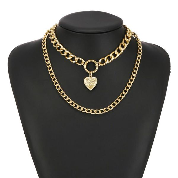 vintage wedding double chain choker necklace for women geometric heart pendant necklaces jewelry collier de perles chokers, Golden;silver
vintage wedding double chain choker necklace for women geometric heart pendant necklaces jewelry collier de perles chokers, Golden;silver