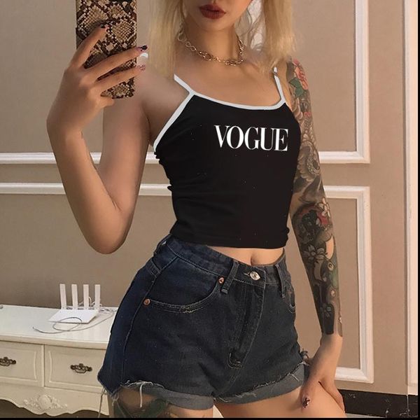 vogue print women camis tank crop fashion basic casual sleeveless cool girls cropped tee camisole femme, White
vogue print women camis tank crop fashion basic casual sleeveless cool girls cropped tee camisole femme, White
