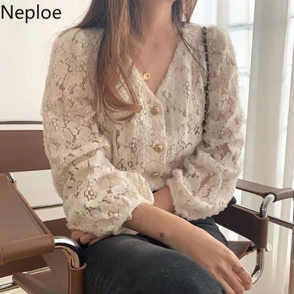 women's blouses & shirts neploe lace blouse women sprig 2021 sweet chic single breasted v neck ladies fashion elegant long sleeve femal, White
women's blouses & shirts neploe lace blouse women sprig 2021 sweet chic single breasted v neck ladies fashion elegant long sleeve femal, White