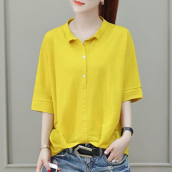cotton shirt short sleeve t-shirt women's coat 2021 summer korean version of loose half ins tide, White
cotton shirt short sleeve t-shirt women's coat 2021 summer korean version of loose half ins tide, White