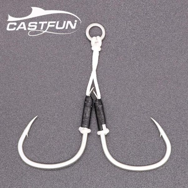 fishing hooks slow jig hook 1/0 2/0 3/0 4/0 5/0 metal assist with antirust coating stainless steel solid ring