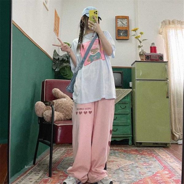 women's pants & capris love embroidery loose kawaii women cargo trousers 2021 autumn harajuku korean long straight-leg wide leg, Black;white
women's pants & capris love embroidery loose kawaii women cargo trousers 2021 autumn harajuku korean long straight-leg wide leg, Black;white