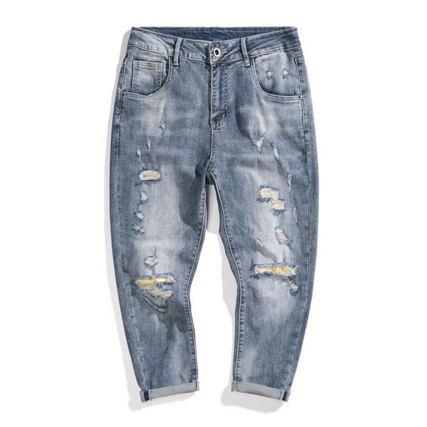 men's jeans ripped men blue stretch capris pants distressed frayed mens ankle length trousers begger destroyed baggy
men's jeans ripped men blue stretch capris pants distressed frayed mens ankle length trousers begger destroyed baggy