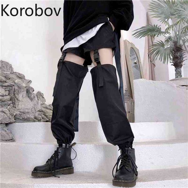 korobov korean streetwear black hollow out trousers women harajuku high waist pants vintage cross-pants 79513 210430, Black;white
korobov korean streetwear black hollow out trousers women harajuku high waist pants vintage cross-pants 79513 210430, Black;white