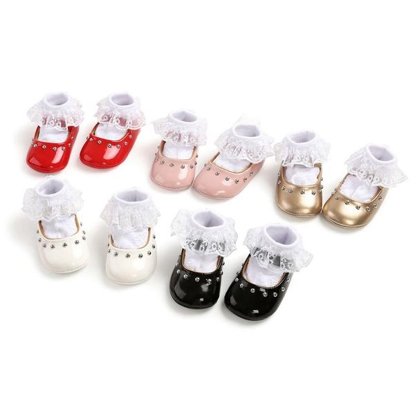 first walkers baby girl shoes born infant rivet toddler girls anti-slip soft sole princess shoes+ lace socks 2pcs set
first walkers baby girl shoes born infant rivet toddler girls anti-slip soft sole princess shoes+ lace socks 2pcs set