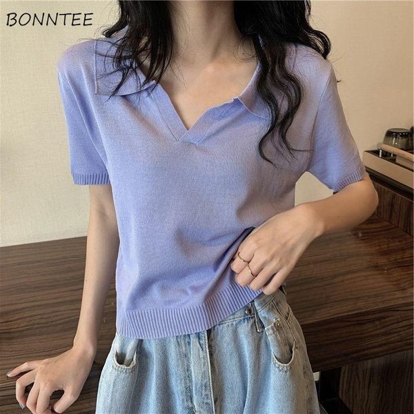 women's t-shirt t-shirts women solid color korean simple turn-down collar short sleeve summer knitted breathable students clothing girl, White
women's t-shirt t-shirts women solid color korean simple turn-down collar short sleeve summer knitted breathable students clothing girl, White