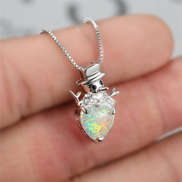 pendant necklaces female cute heart opal necklace dainty crystal snowman christmas classic silver color chain for women
pendant necklaces female cute heart opal necklace dainty crystal snowman christmas classic silver color chain for women
