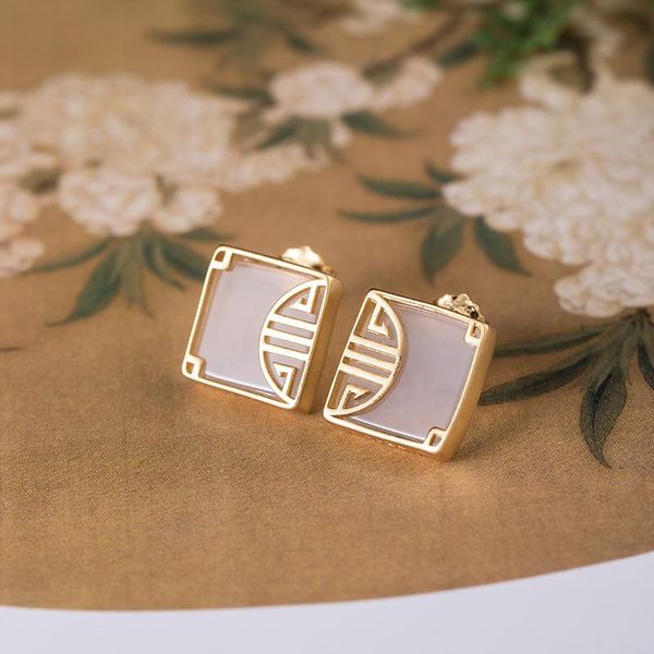 stud vla 925 silver personalized pane earrings for women's classic national style inlaid chalcedony fashion jewelry, Golden;silver
stud vla 925 silver personalized pane earrings for women's classic national style inlaid chalcedony fashion jewelry, Golden;silver