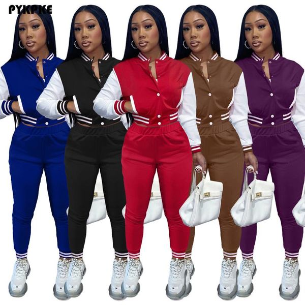 women's two piece pants 2021 fashionable set women tracksuit autumn long sleeve jacket and baseball suit, White
women's two piece pants 2021 fashionable set women tracksuit autumn long sleeve jacket and baseball suit, White