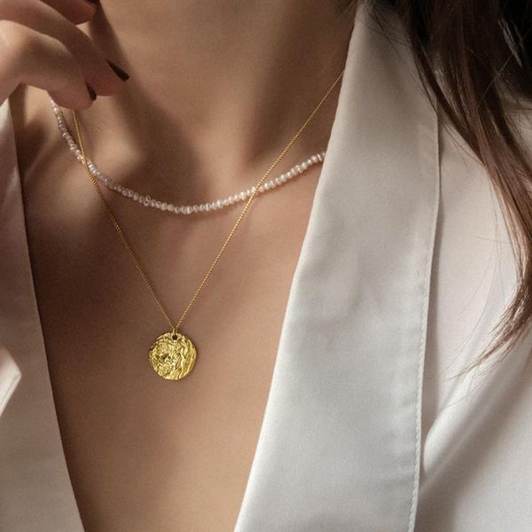 pendant necklaces 2pc retro baroque freshwater pearl double necklace gold-plated badge jewelry layered perfect for everyday holiday gifts, Silver
pendant necklaces 2pc retro baroque freshwater pearl double necklace gold-plated badge jewelry layered perfect for everyday holiday gifts, Silver