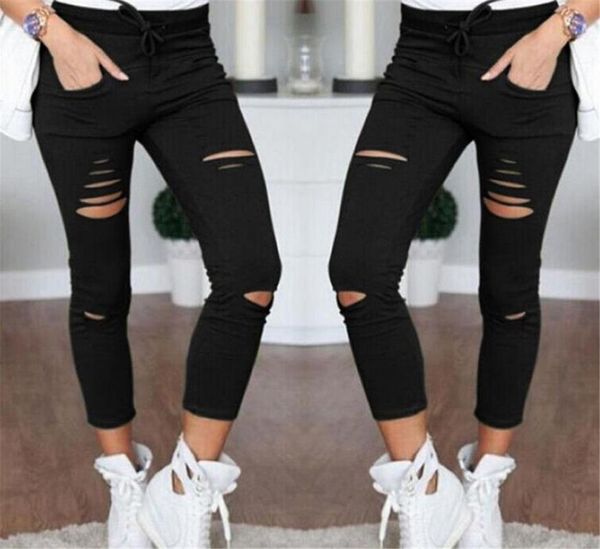women's pants & capris 7 colors women pencil high waist stretch trousers slim drawstring holes casual sport skinny solid pant size s-xx, Black;white
women's pants & capris 7 colors women pencil high waist stretch trousers slim drawstring holes casual sport skinny solid pant size s-xx, Black;white
