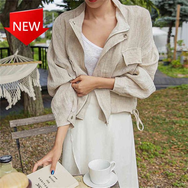 jackets cotton linen cargo with short summer female jacket pockets, Black;brown
jackets cotton linen cargo with short summer female jacket pockets, Black;brown