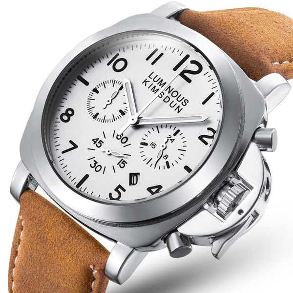 wristwatches fashion mens watches waterproof sport wrist watch chronograph quartz military genuine leather relogio masculin, Slivery;brown
wristwatches fashion mens watches waterproof sport wrist watch chronograph quartz military genuine leather relogio masculin, Slivery;brown