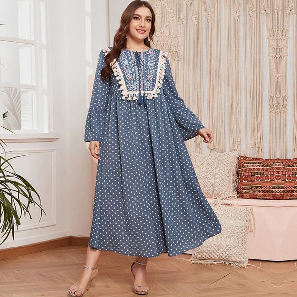 plus size dresses fridayin summer women's dress 2021 bohemian sweet long sleeve round neck dot print loose, Black
plus size dresses fridayin summer women's dress 2021 bohemian sweet long sleeve round neck dot print loose, Black