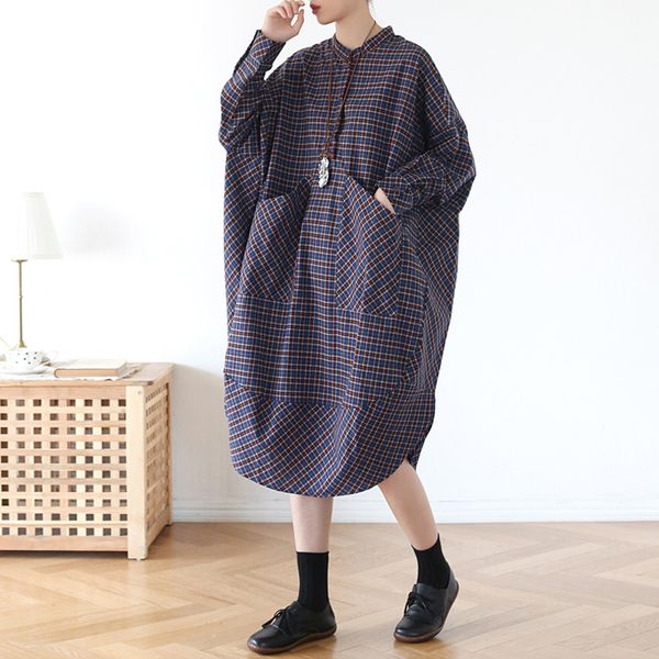 johnature women plaid shirts dresses casual pockets button irregular clothes autumn vintage female plus size dresses 210521, Black;gray
johnature women plaid shirts dresses casual pockets button irregular clothes autumn vintage female plus size dresses 210521, Black;gray