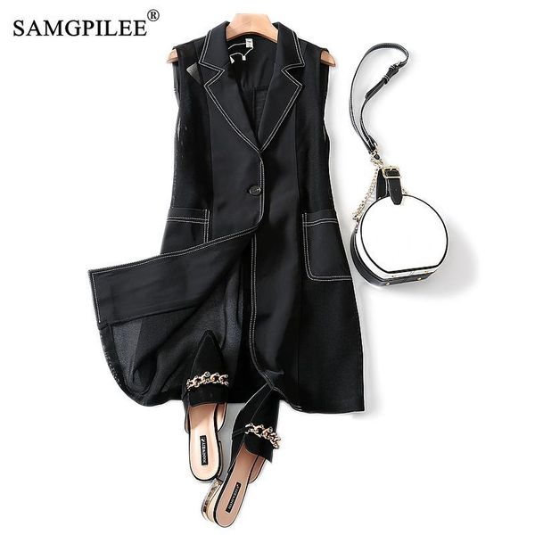 women's vests black vest women veste femme printemps 2021 casual long solid turn-down collar single button for 3xl, Black;white
women's vests black vest women veste femme printemps 2021 casual long solid turn-down collar single button for 3xl, Black;white