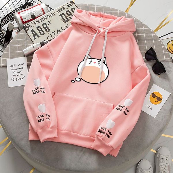 women's hoodies & sweatshirts cartoon kawaii cat women harajuku oversized pullovers streetwear embroidery winter sweatshirt korean clot, Black
women's hoodies & sweatshirts cartoon kawaii cat women harajuku oversized pullovers streetwear embroidery winter sweatshirt korean clot, Black