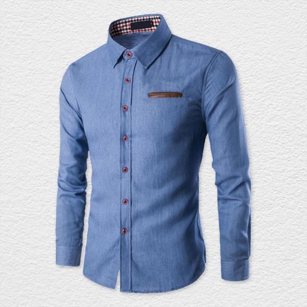 lapel shirt solid color men polos long sleeve jeans shirts breathable casual denim suitable for multiple situations, White;black
lapel shirt solid color men polos long sleeve jeans shirts breathable casual denim suitable for multiple situations, White;black