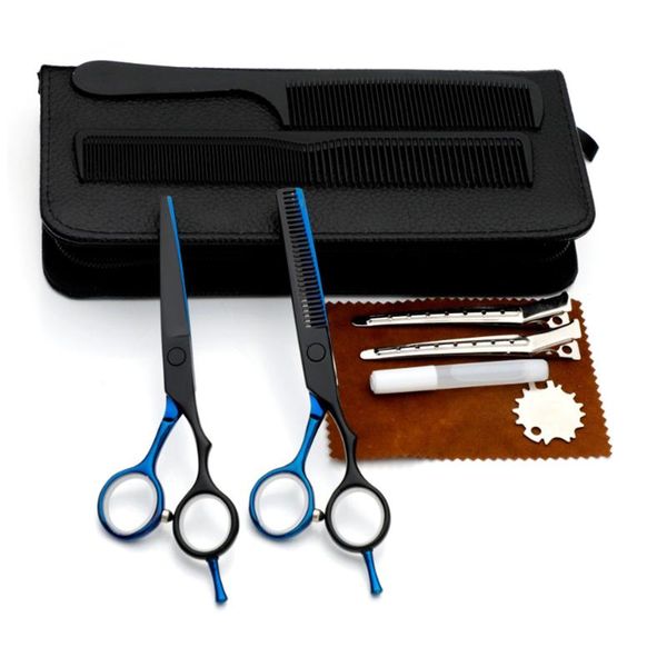 hairdressing scissors combination set blue and black color flat tooth home hair salon barber stylist
hairdressing scissors combination set blue and black color flat tooth home hair salon barber stylist