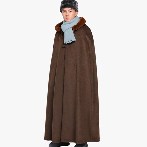 men's trench coats thicken mens capes winter warm fur collar men hooded cloak windbreakers vintage male medieval outerwear raincoat, Tan;black
men's trench coats thicken mens capes winter warm fur collar men hooded cloak windbreakers vintage male medieval outerwear raincoat, Tan;black
