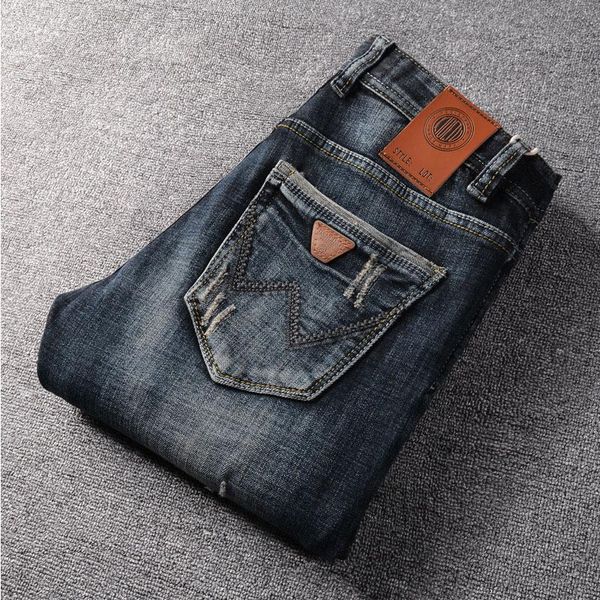 men's jeans mens youthful trend straight slim pants denim trousers casual male fashion streetwear men ripped, Blue
men's jeans mens youthful trend straight slim pants denim trousers casual male fashion streetwear men ripped, Blue