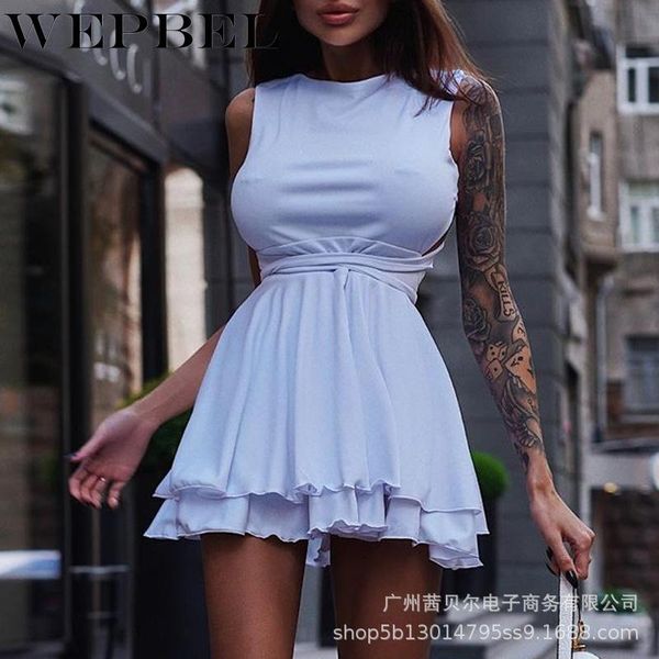 autumn fashion sleeveless o-neck high waist mini dress women's solid color backless lace up ethnic clothing, Red
autumn fashion sleeveless o-neck high waist mini dress women's solid color backless lace up ethnic clothing, Red