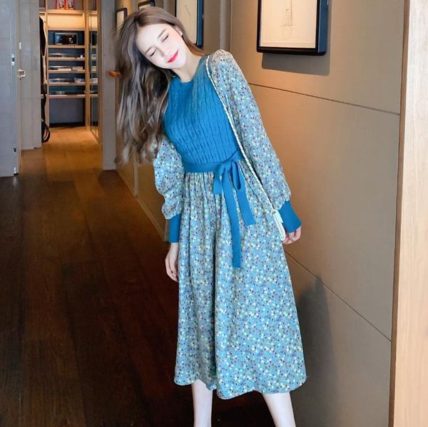 casual dresses elegant a-line floral print women vintage knitted patchwork vestidos de mujer 2021 sweet korean long dress, Black;gray
casual dresses elegant a-line floral print women vintage knitted patchwork vestidos de mujer 2021 sweet korean long dress, Black;gray