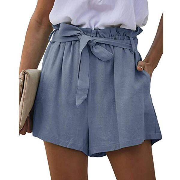 women's shorts casual women elastic drawstring solid color wide leg ladies short with pockets homewear pantalones cortos de mujer, White;black
women's shorts casual women elastic drawstring solid color wide leg ladies short with pockets homewear pantalones cortos de mujer, White;black