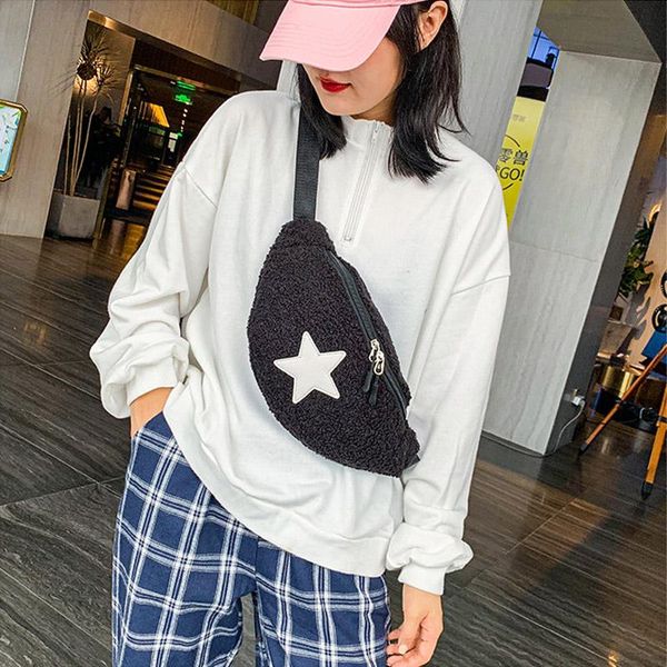 plush women waist bag pentagram belt female banana shoulder crossbody chest bags designer fashion fanny pack star hip purse
plush women waist bag pentagram belt female banana shoulder crossbody chest bags designer fashion fanny pack star hip purse