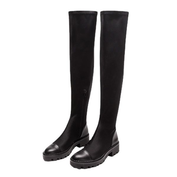 thick-soled over-the-knee leather high boots women's sliding elastic winter warm socks women botas de mujer 211217, Black
thick-soled over-the-knee leather high boots women's sliding elastic winter warm socks women botas de mujer 211217, Black