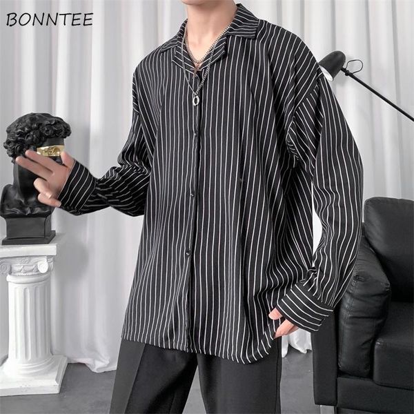 men shirts striped long sleeve casual spring autumn male vintage clothes all-match korean style loose fashion ulzzang chic men's, White;black
men shirts striped long sleeve casual spring autumn male vintage clothes all-match korean style loose fashion ulzzang chic men's, White;black