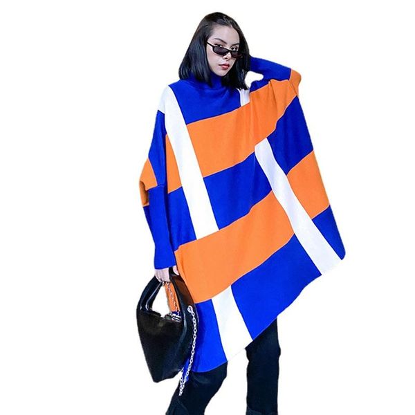 women's sweaters striped big size knitting sweater pullovers women loose fit turtleneck long sleeve fashion autumn winter 2021 pullover, White;black
women's sweaters striped big size knitting sweater pullovers women loose fit turtleneck long sleeve fashion autumn winter 2021 pullover, White;black