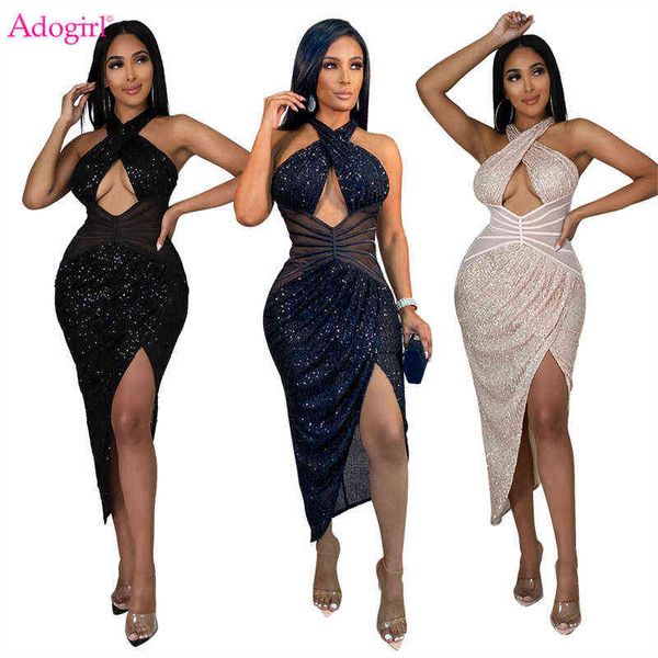 adogirl sequins mesh asymmetrical evening party dress women hollow out cross halter backless high split banquet uniforms 211115, Black;gray
adogirl sequins mesh asymmetrical evening party dress women hollow out cross halter backless high split banquet uniforms 211115, Black;gray