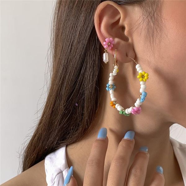 colorful daisy flower beaded earrings hoop geometric imitation pearl ear buckle women copper gold ethnic style stud earring jewelry sets acc, Golden;silver
colorful daisy flower beaded earrings hoop geometric imitation pearl ear buckle women copper gold ethnic style stud earring jewelry sets acc, Golden;silver