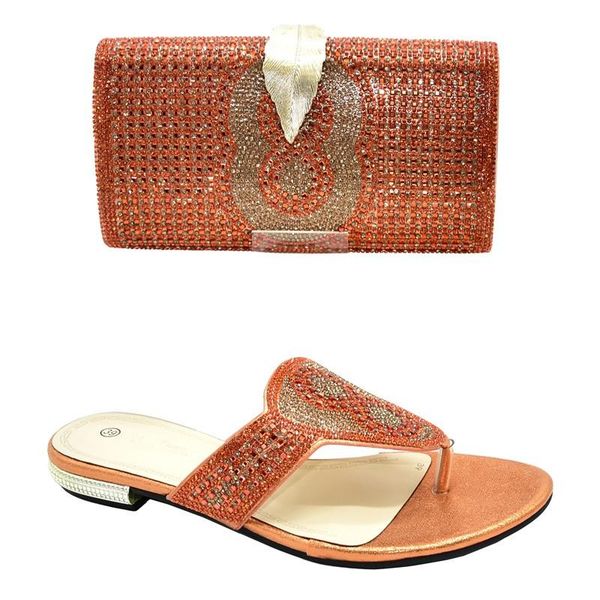 orange color women shoes and bag set african matching decorated with rhinestone nigerian for df526-1 slippers, Black
orange color women shoes and bag set african matching decorated with rhinestone nigerian for df526-1 slippers, Black