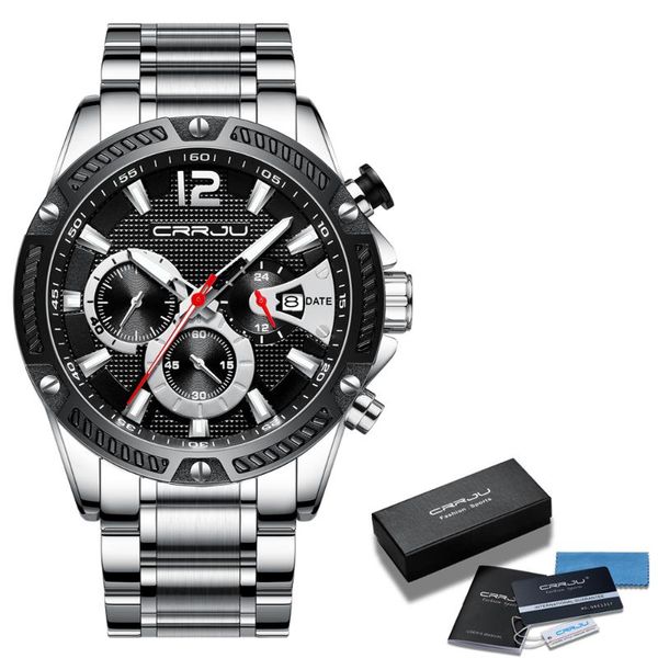 wristwatches men watches crrju stainless steel waterproof quartz watch fashion chronograph male sport military, Slivery;brown
wristwatches men watches crrju stainless steel waterproof quartz watch fashion chronograph male sport military, Slivery;brown